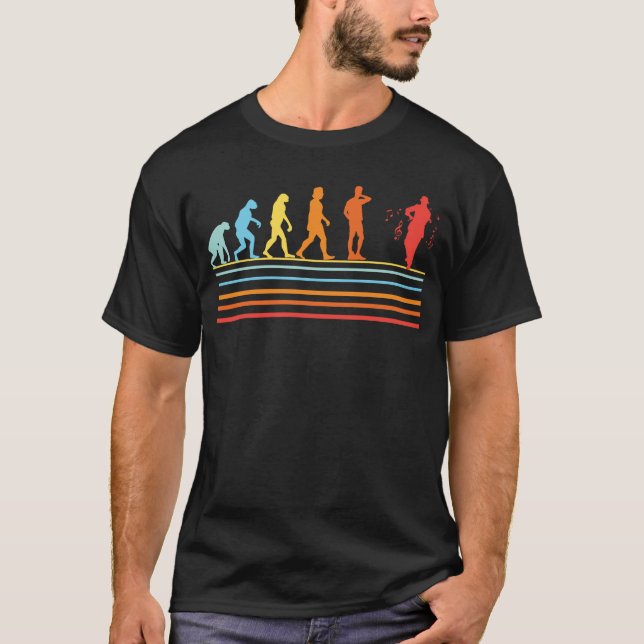 Violine Violinist Violine Evolution Evolution Retr T-Shirt (Vorderseite)