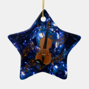 Violine von Weihnachtsblauen Bauern Keramik Ornament