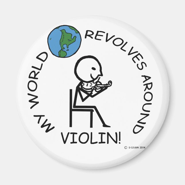 Violine - Weltumdrehungen Magnet (Vorne)