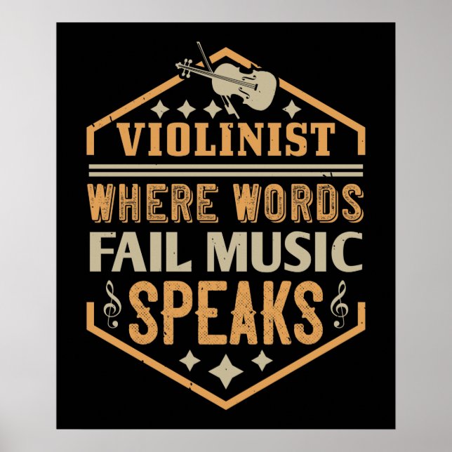 Violine - Wo Worte Musik Versagt sprechen Poster (Vorne)