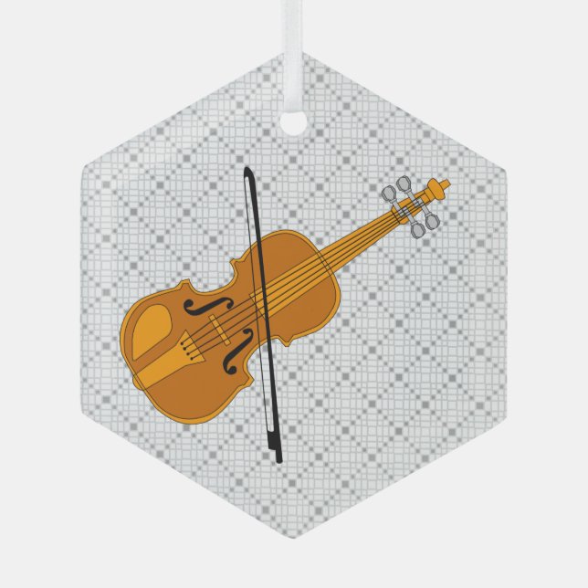 Violine Zeichnend Ornament Aus Glas (Vorderseite)