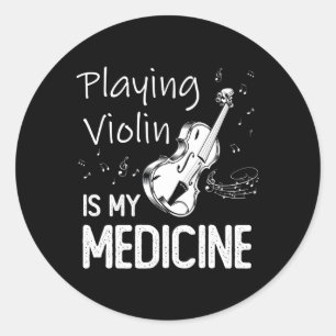 Violine zu spielen ist mein Medizin-Violinist Runder Aufkleber