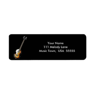 Violinen-Bass-Gitarren-Adressen-Etikett