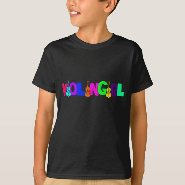 Violinen-Mädchen T-Shirt (Vorderseite)