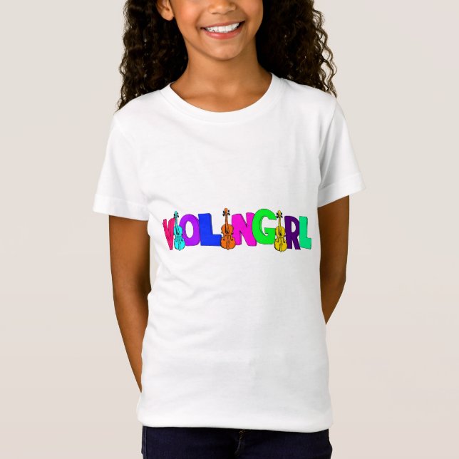 Violinen-Mädchen T-Shirt (Vorderseite)