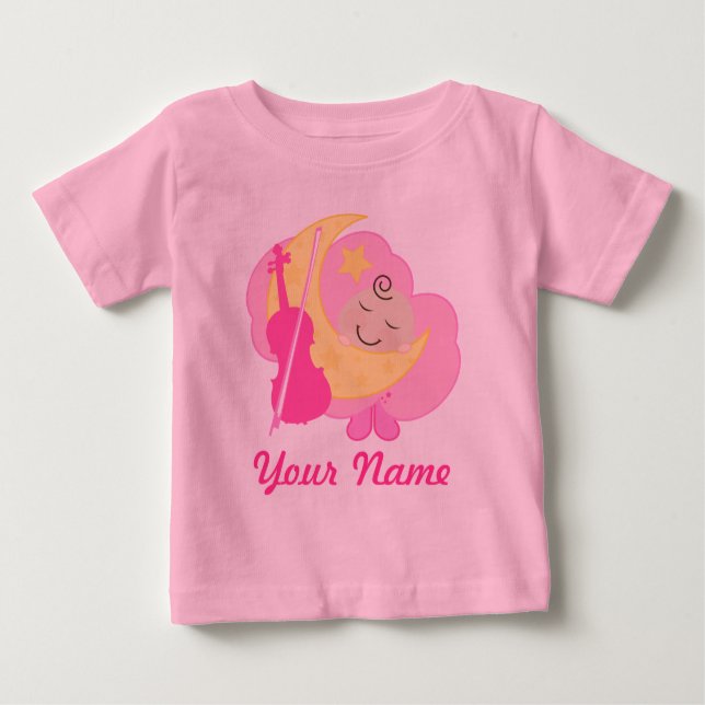 Violinen-Musik-personalisierte Kinder Baby T-shirt (Vorderseite)