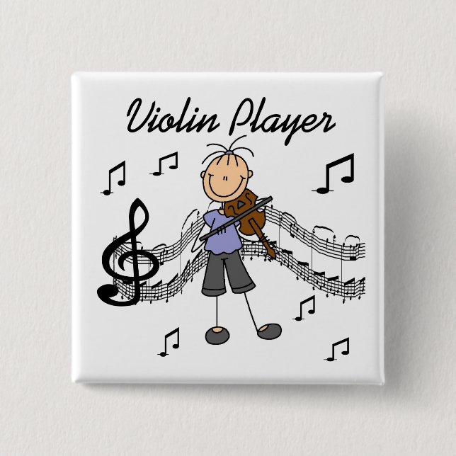 Violinen-Spieler-Knopf Button (Vorderseite)