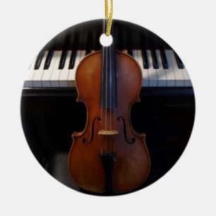 Violinen-und Tastatur-Feiertags-Verzierung Keramikornament