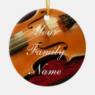 Violinen-Weihnachtsverzierung Keramikornament