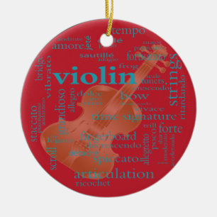Violinenwort-Wolken-Grafikdesign durch Artinspired Keramik Ornament