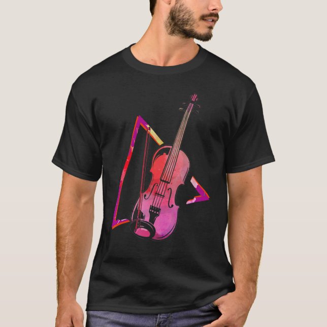 Violinist abstrakt Violine Fiddle Orchestra T-Shirt (Vorderseite)