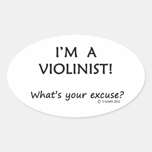 Violinist Entschuldigung Ovaler Aufkleber (Vorderseite)