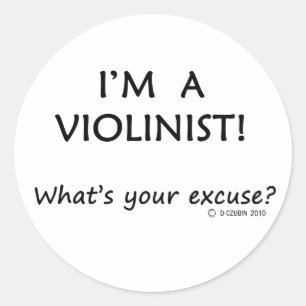 Violinist Entschuldigung Runder Aufkleber