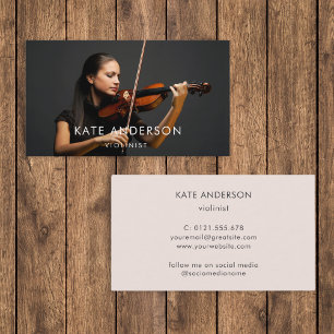 Violinist Foto Beruflich Musiker Minimal Visitenkarte