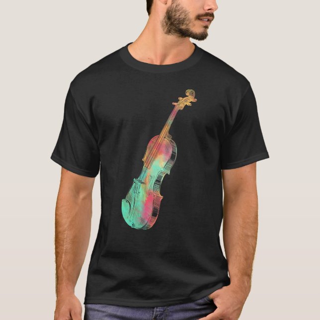 Violinist für Männer - Frauen - farbenfrohe Violin T-Shirt (Vorderseite)