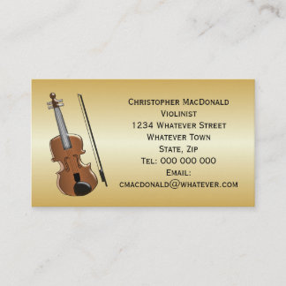 Violinist Gold farbig Visitenkarte