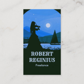 Violinist neben der River Business Card Visitenkarte