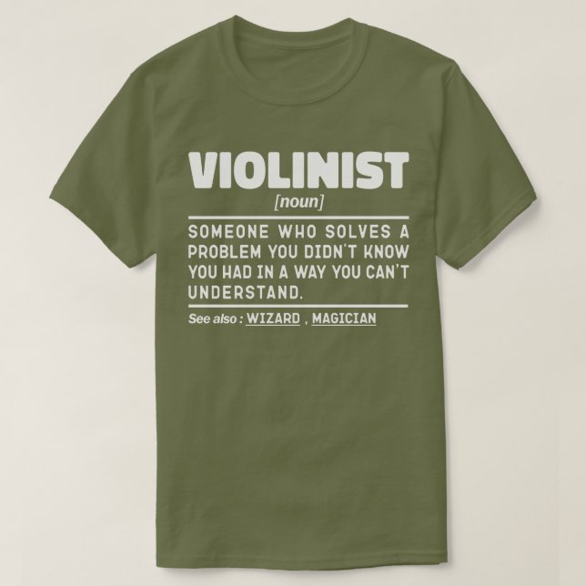 Violinist Noun Definition Violin Player Geburtstag T-Shirt (Design vorne)