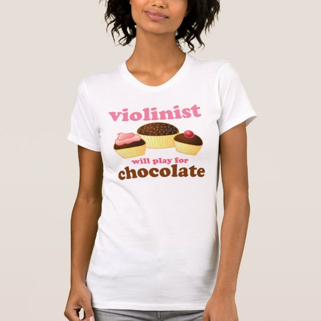 Violinist spielt für Schokolade T-Shirt (Vorderseite)