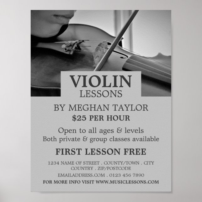 Violinist, Violin Lessons Poster (Vorne)