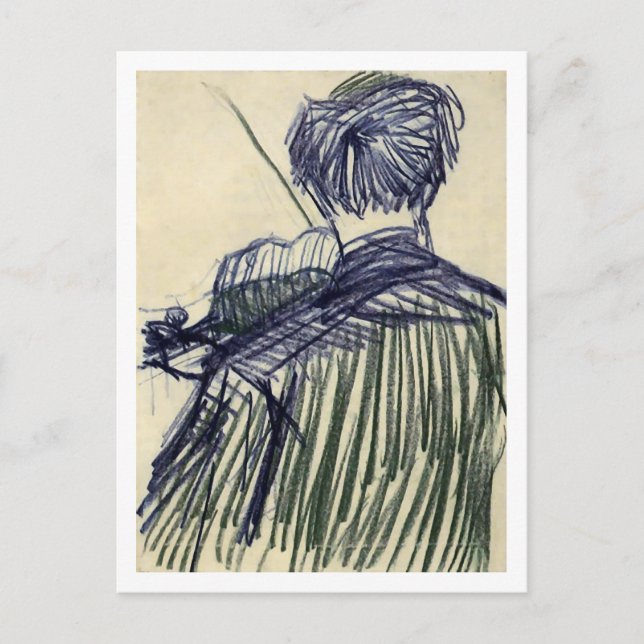 Violinist von der Back Van Gogh Fine Art gesehen Postkarte (Vorderseite)