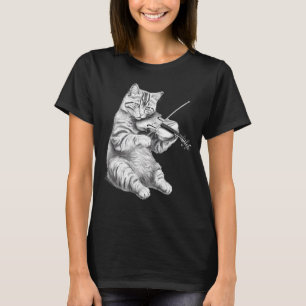 Violinistin Cat Violin Musician Streichspielerklas T-Shirt
