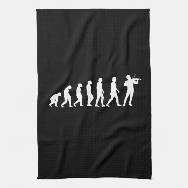 Violinistische Evolution Geschirrtuch (Vertikal)