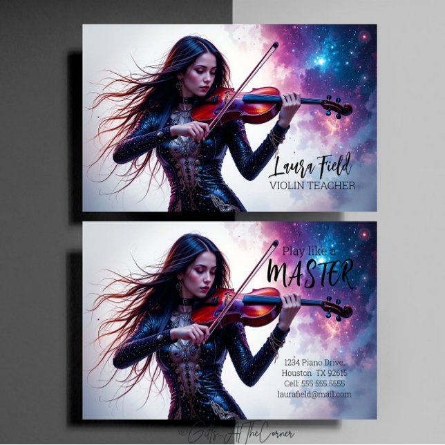 Violinlehrer Kosmic Visitenkarte (Von Creator hochgeladen)