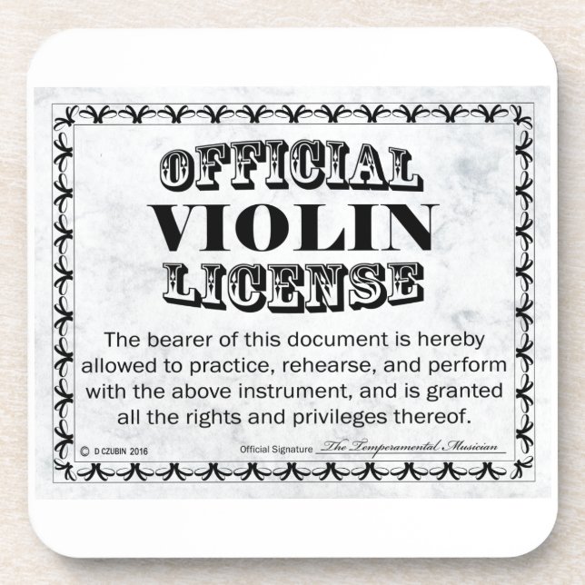 Violinlizenz Getränkeuntersetzer (Vorderseite)