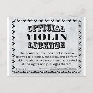 Violinlizenz Postkarte