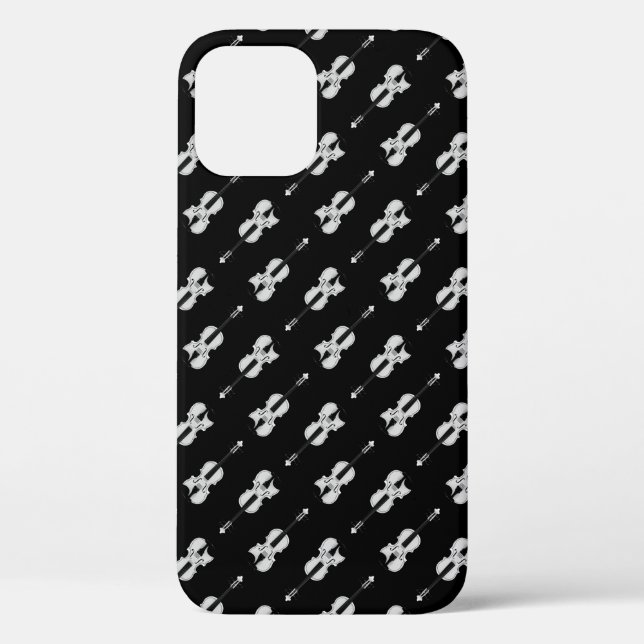 Violinmuster - Schwarz und Weiß Case-Mate iPhone Hülle (Rückseite)