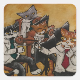 Violinorchester Katzen Rechteckige Aufkleber
