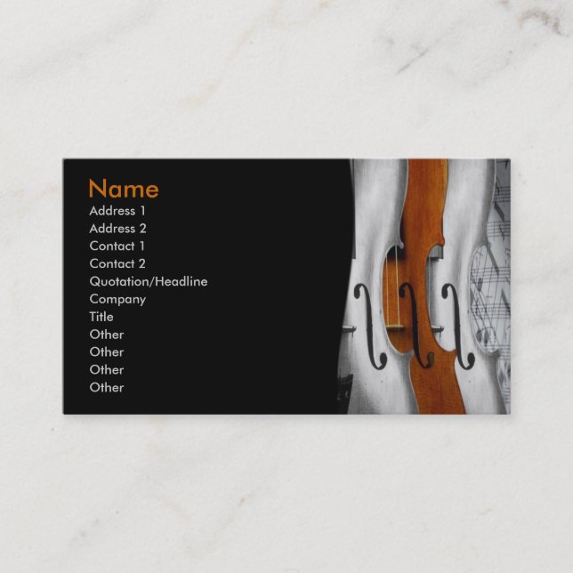 Violins Business Card Visitenkarte (Vorderseite)