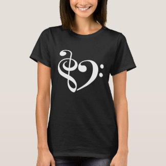 Violinschlüssel Bassschlüssel Musikalische Herz Mu T-Shirt