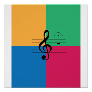 Violinschlüssel, Fermate, Musik, Jazz Poster
