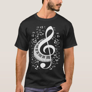 Violinschlüssel Keyboard Klassische Musiknoten Pia T-Shirt