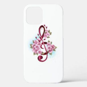 Violinschlüssel Noten mit Sakura-Blüten Case-Mate iPhone Hülle