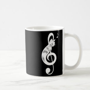 Violinschlüssel Schwarze Katze Musik Kätzchen Note Kaffeetasse