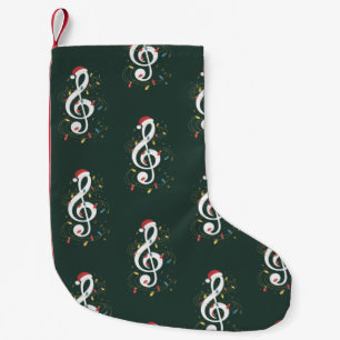 Violinschlüssel-Weihnachtsbeleuchtung Musikliebhab Kleiner Weihnachtsstrumpf