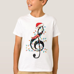 Violinschlüssel-Weihnachtslichter Musik Weihnachts T-Shirt