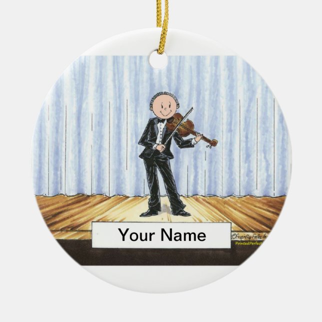 Violinspieler - Männlich Keramikornament (Vorne)