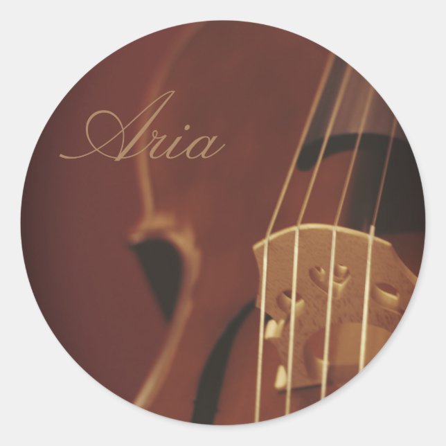 Violinsticker Runder Aufkleber (Vorderseite)