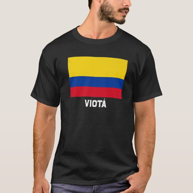 Viota Colombia Flag Emblem Escudo Bandera Wappen T-Shirt (Vorderseite)