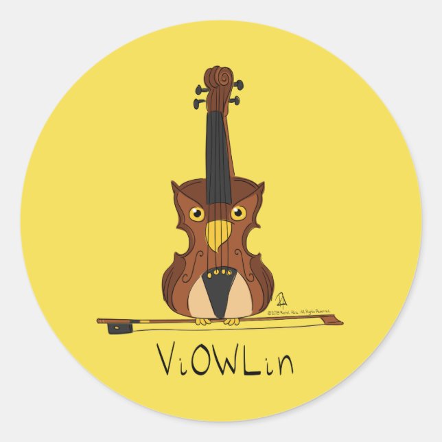ViOWLin Violin Aufkleber für die Schüssel mit Musi (Vorderseite)