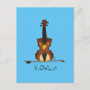 ViOWLin Violin Schüssel Postkarte
