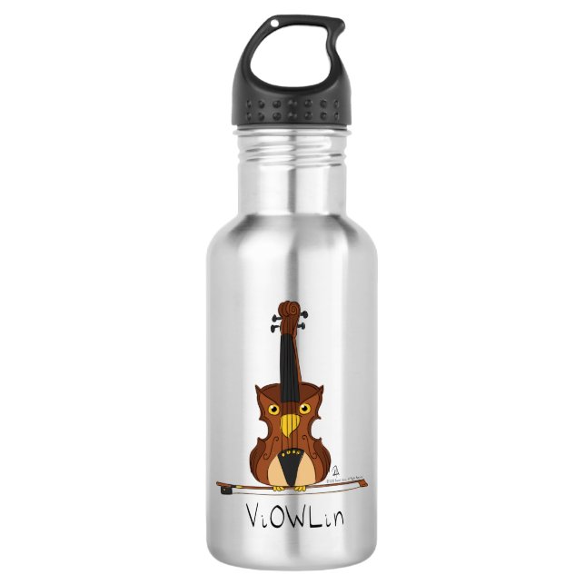 ViOWLin Violin Schüssel Wasser Flasche mit Wasser Edelstahlflasche (Vorderseite)