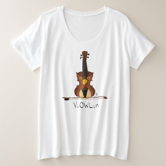 ViOWLin Violine Schüssel Frauenklänge Plus Größe T Große Größe T-Shirt (Design vorne)