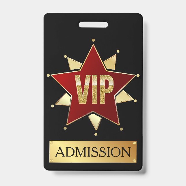 VIP-ABZEICHEN AUSWEIS (Vorderseite)