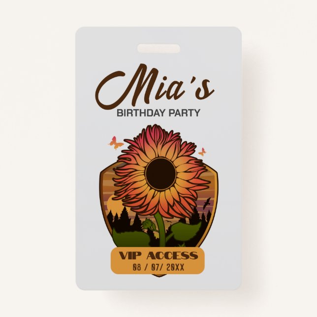 VIP Access Abzeichen für Geburtstagspartei Ausweis (Vorderseite)