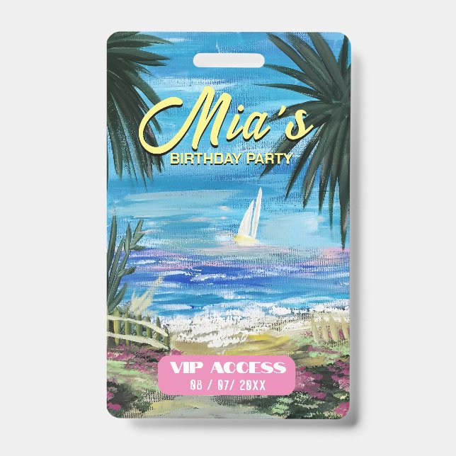 VIP Access Abzeichen für Geburtstagspartei Ausweis (Vorderseite)